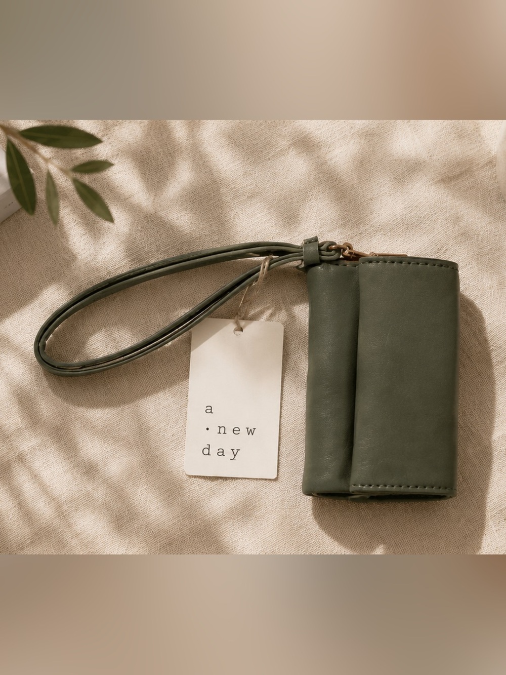 a new day Olive Green Wristlet Clutch with Strap
